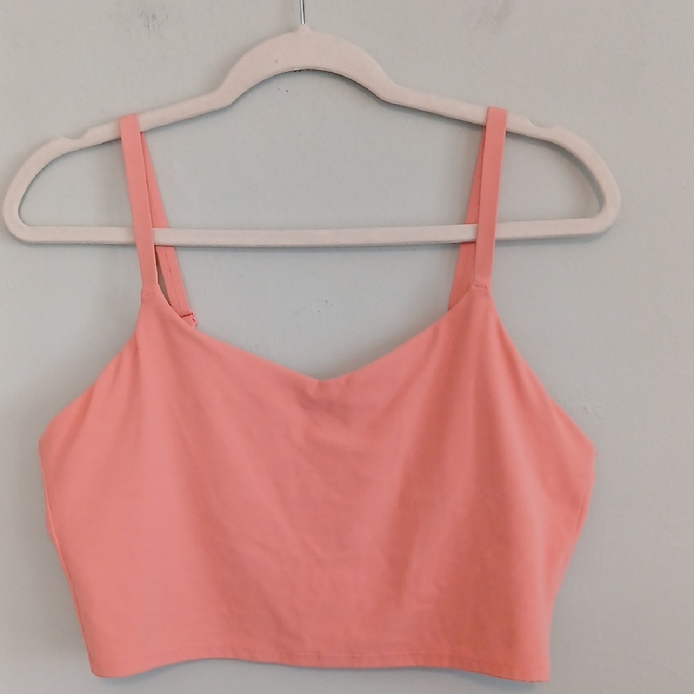 Athleta Coral Pink Crop Tank Top With Adjustable Straps Size 1X